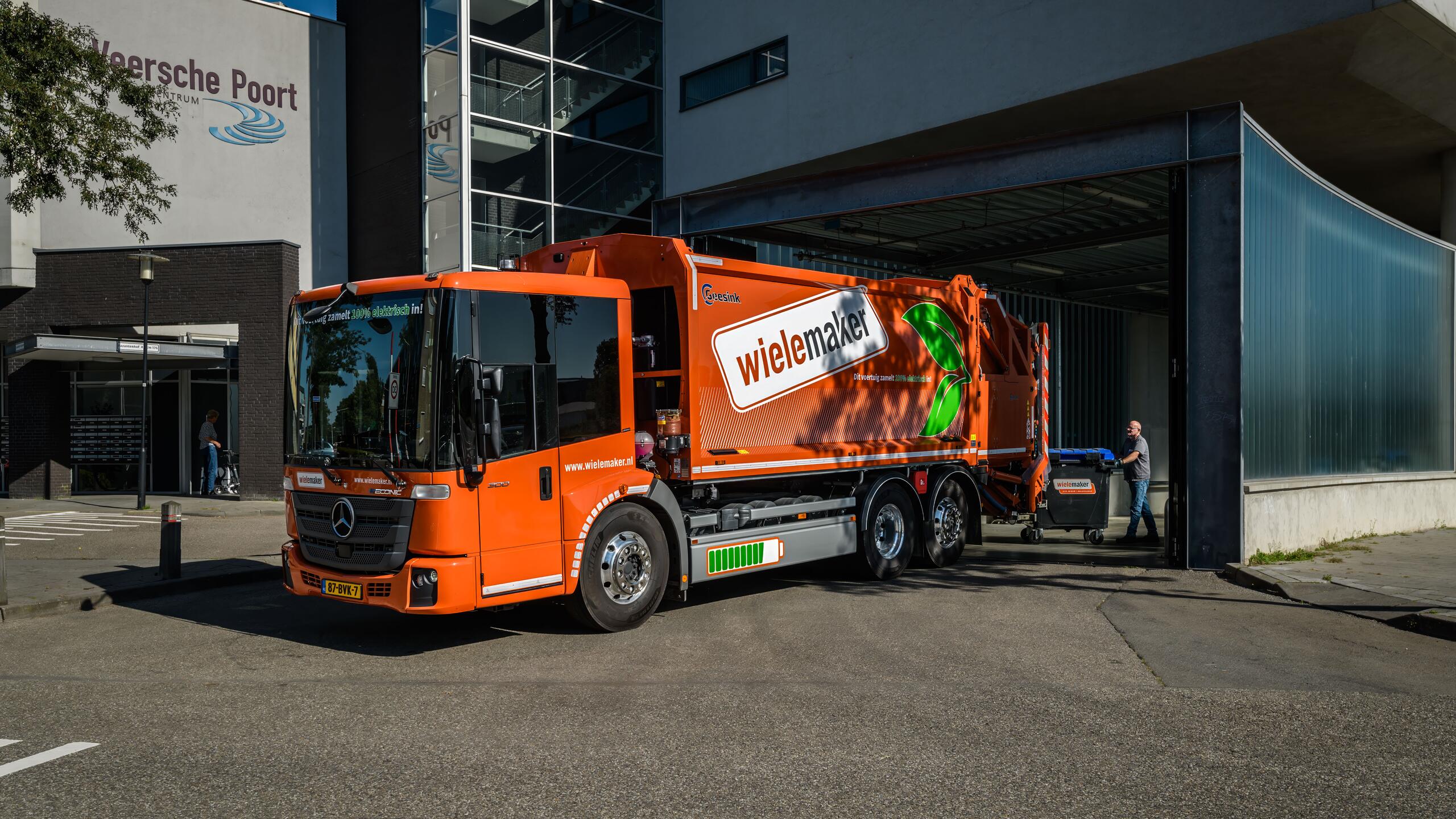 Elektrische vuilnisauto van Wielemaker B.V.