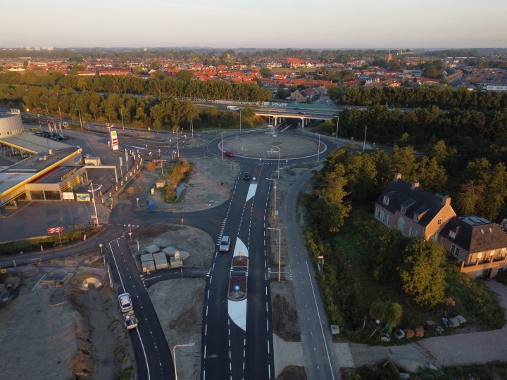 Overzichtsfoto nieuwe situatie Rotonde Ritthem