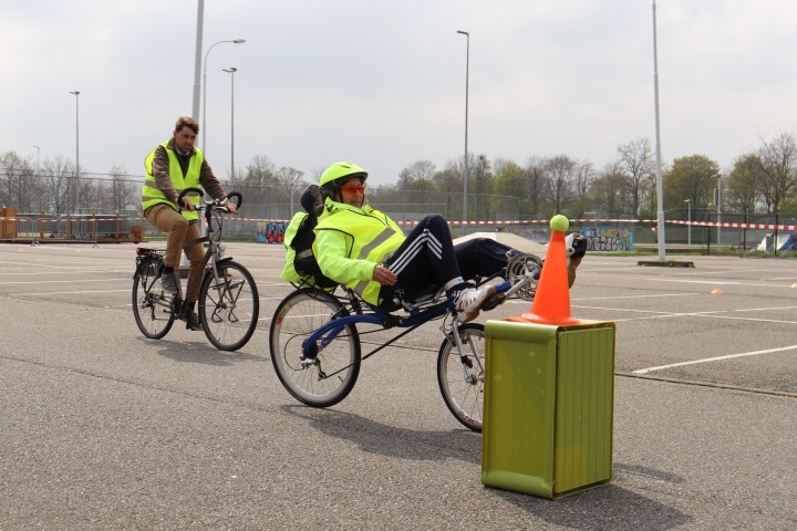 Deelnemer Doortrapdag op fietsparcours