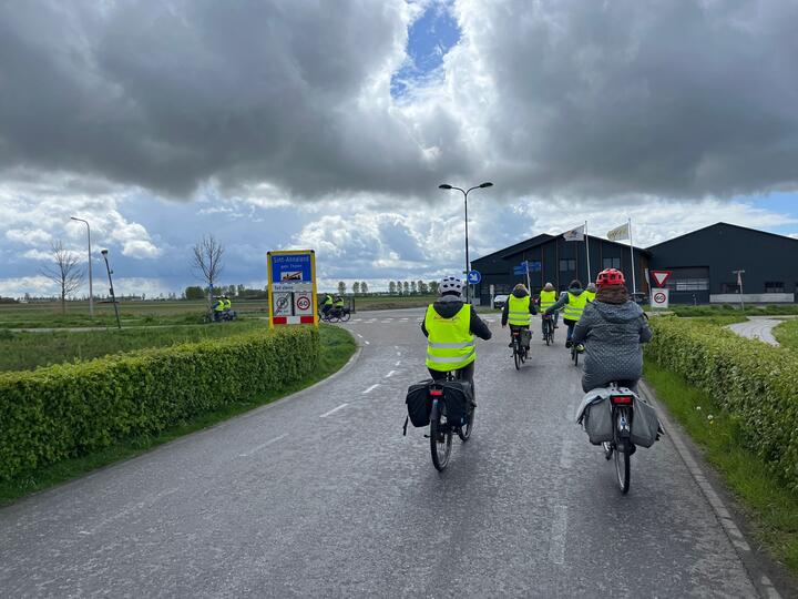 Deelnemers doortrapdag bij fietstocht