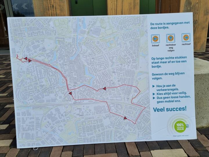 Overzichtposter met route verkeersexamen