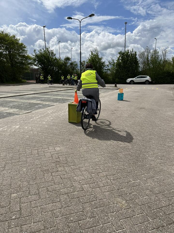 Deelnemer Doortrapdag op fietsparcourse