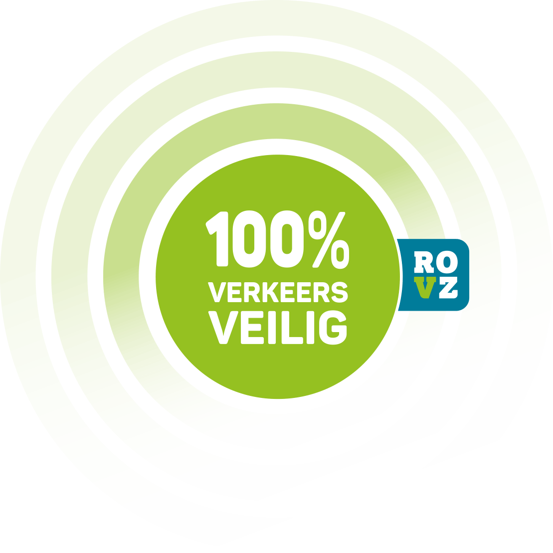 Beeldmerk 100% verkeersveilig met logo ROVZ