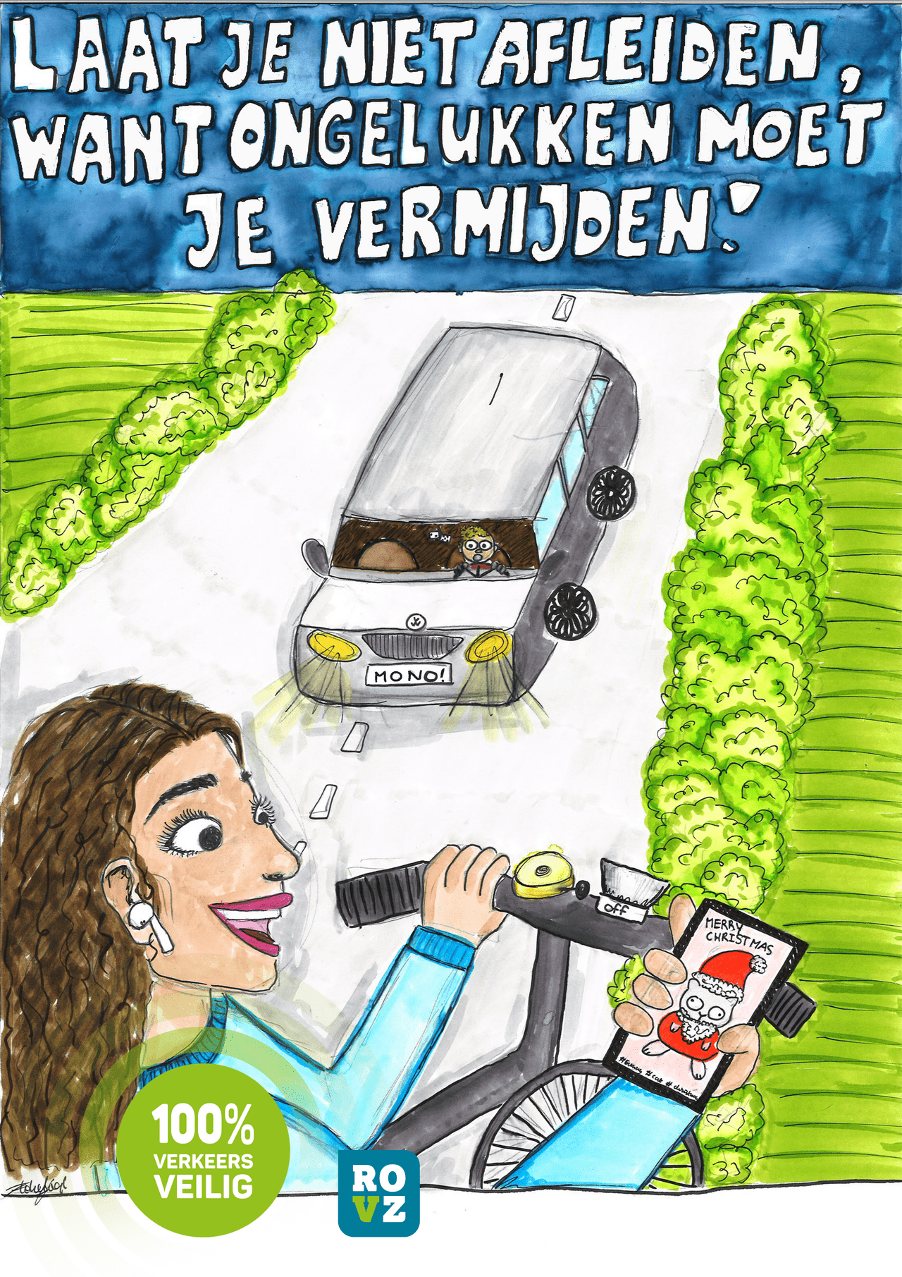 Afbeelding van winnende poster  ontwerpwedstrijd 2024 met logo en beeldmerk ROVZ